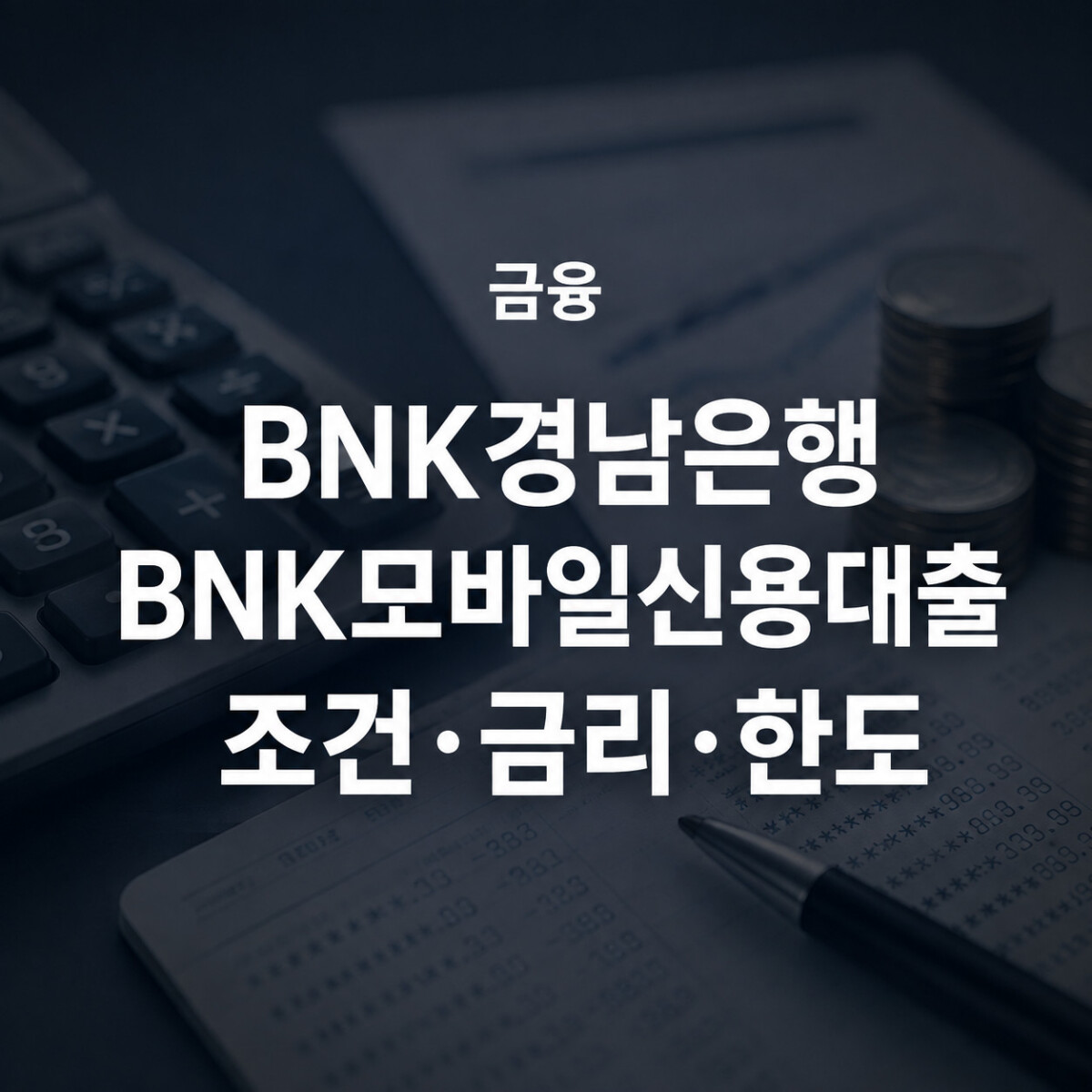 BNK경남은행 BNK모바일신용대출 조건·금리·한도 총정리