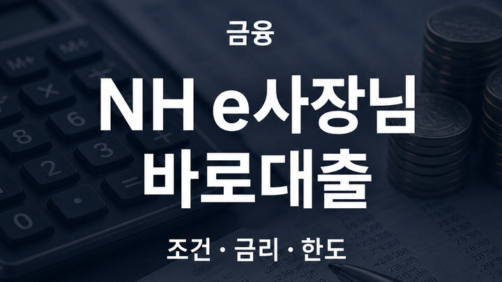 NH농협은행 NH e사장님 바로대출 조건 금리 한도