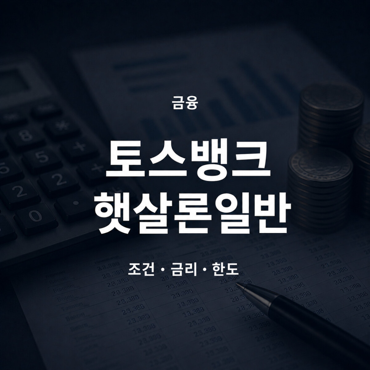 토스뱅크 햇살론일반 조건 금리 한도