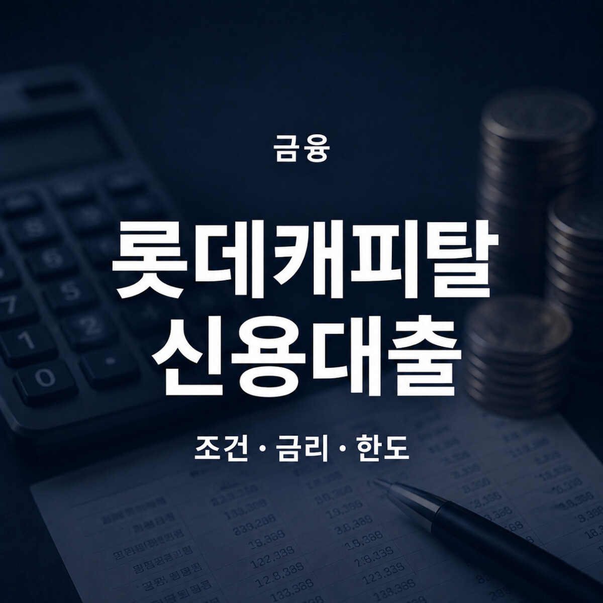 롯데캐피탈 신용대출 조건 금리 한도