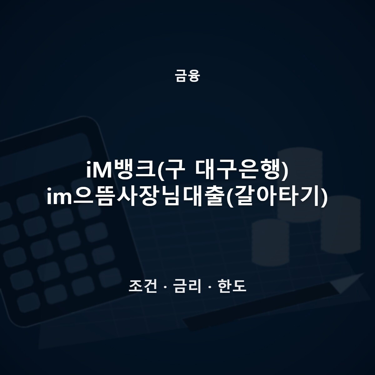 iM뱅크(구 대구은행) im으뜸사장님대출(갈아타기)